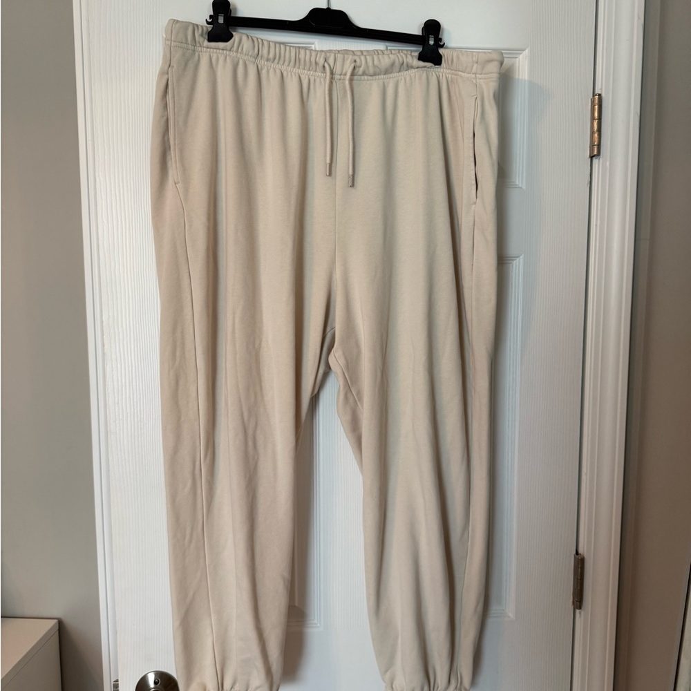 Old Navy - Cream Sweatpants Relaxed Fit Elastic Waist - Size XXL